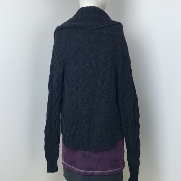 Vince Black Wool/Cashmere/Alpaca Shawl Collar Textured Cardigan Size XS - Picture 6 of 10